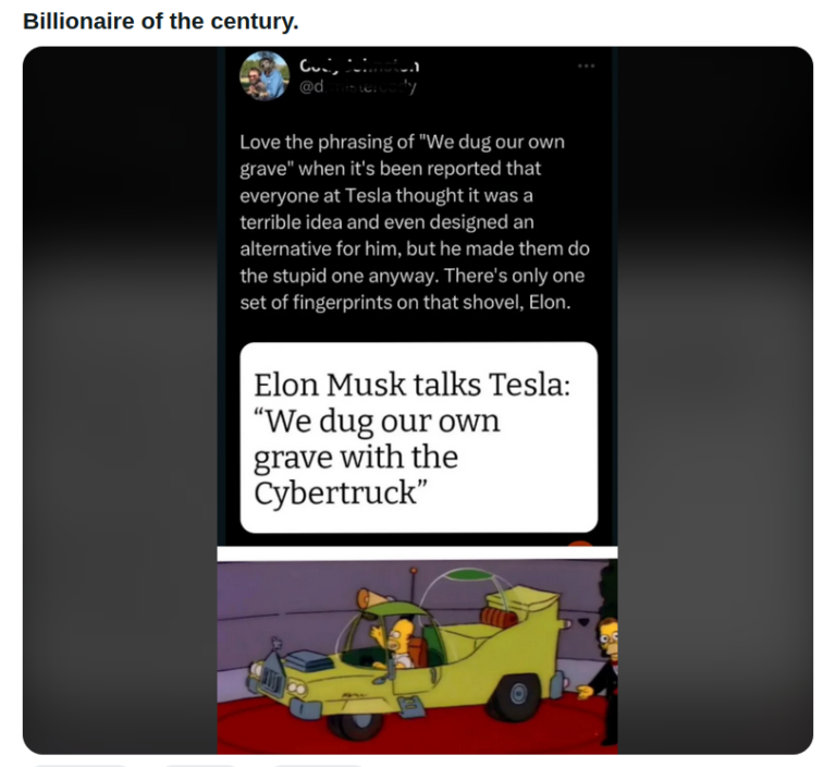 ELON MUSK’S ‘WANK TANKS’ ARE ONLY DRIVEN BY ASSHOLES AND DOUCHEBAGS WHO HAVE NO CLUE ABOUT WHAT DICKS THEY ARE